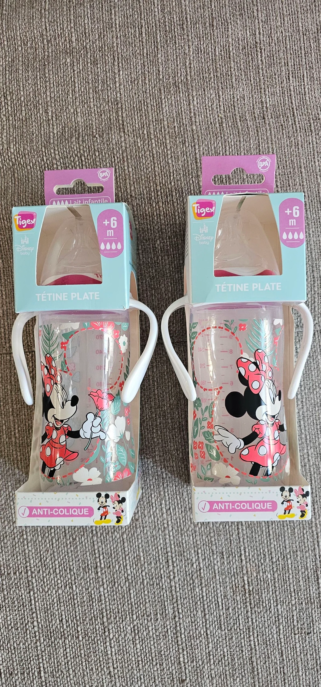Lot de 2 biberon Minnie 300ml 